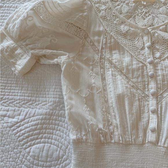 LoveShackFancy Cream Lace Mini Dress - Picture 3 of 7